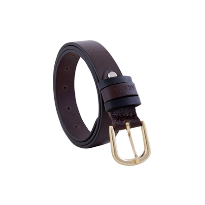 AKAVA Luxurious Women's Windsor Brown Pebbled Natural Full-Grain Leather Belt secured with a Tang closure | WB1155 | Style with Formal and Casual wear