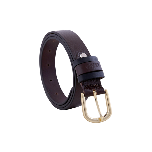 AKAVA Luxurious Women's Windsor Brown Pebbled Natural Full-Grain Leather Belt secured with a Tang closure | WB1155 | Style with Formal and Casual wear