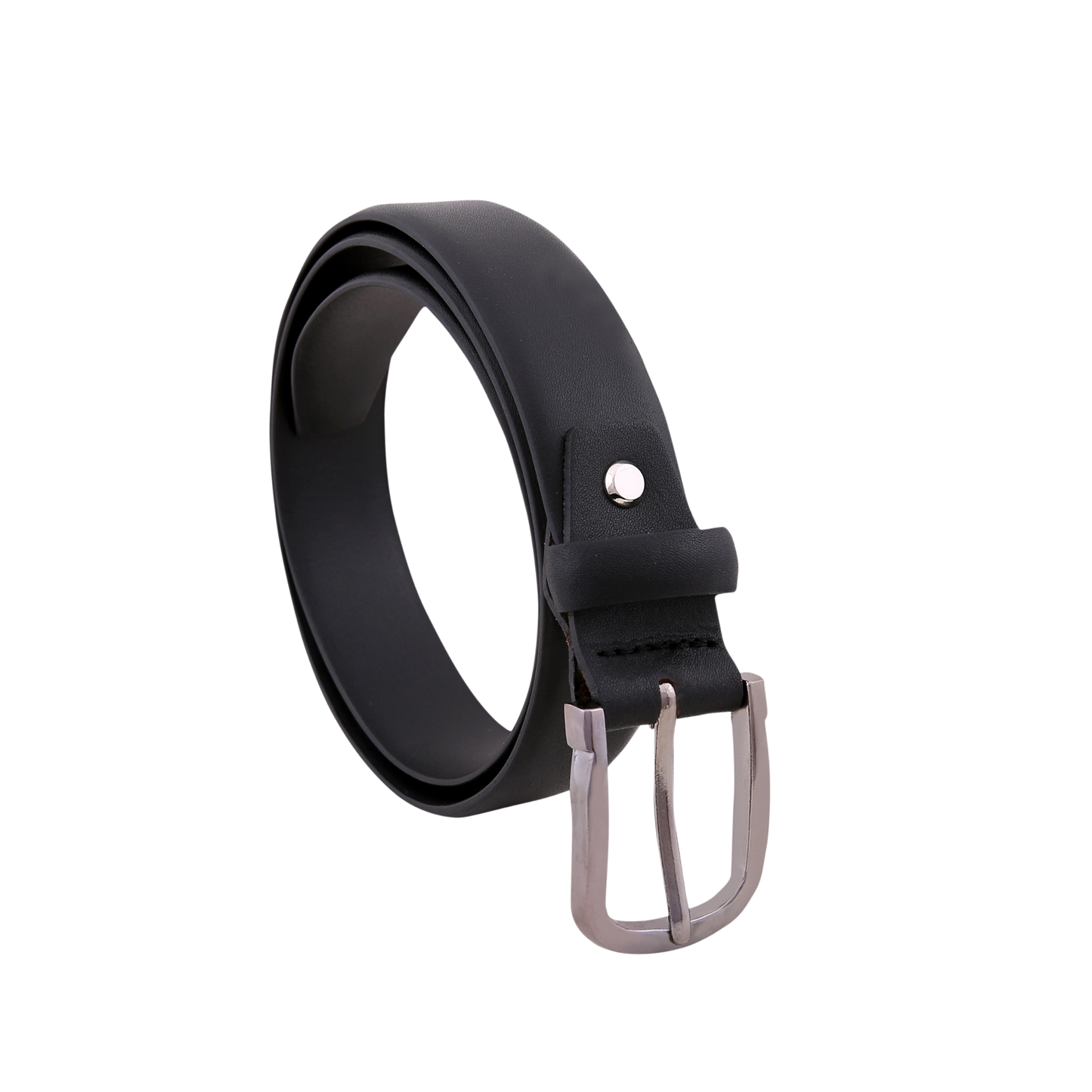 Akava Majestic Black Men's Natural Leather Belt with Signature Silver Metal Buckle | Size : 28-48inch|Style with Formal and Casual wear