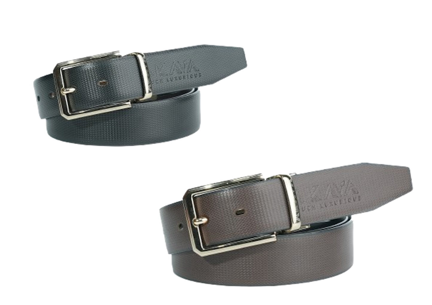 AKAVA Luxurious Vegan Leather Reversible Belt - RTG Golden Black/Brown