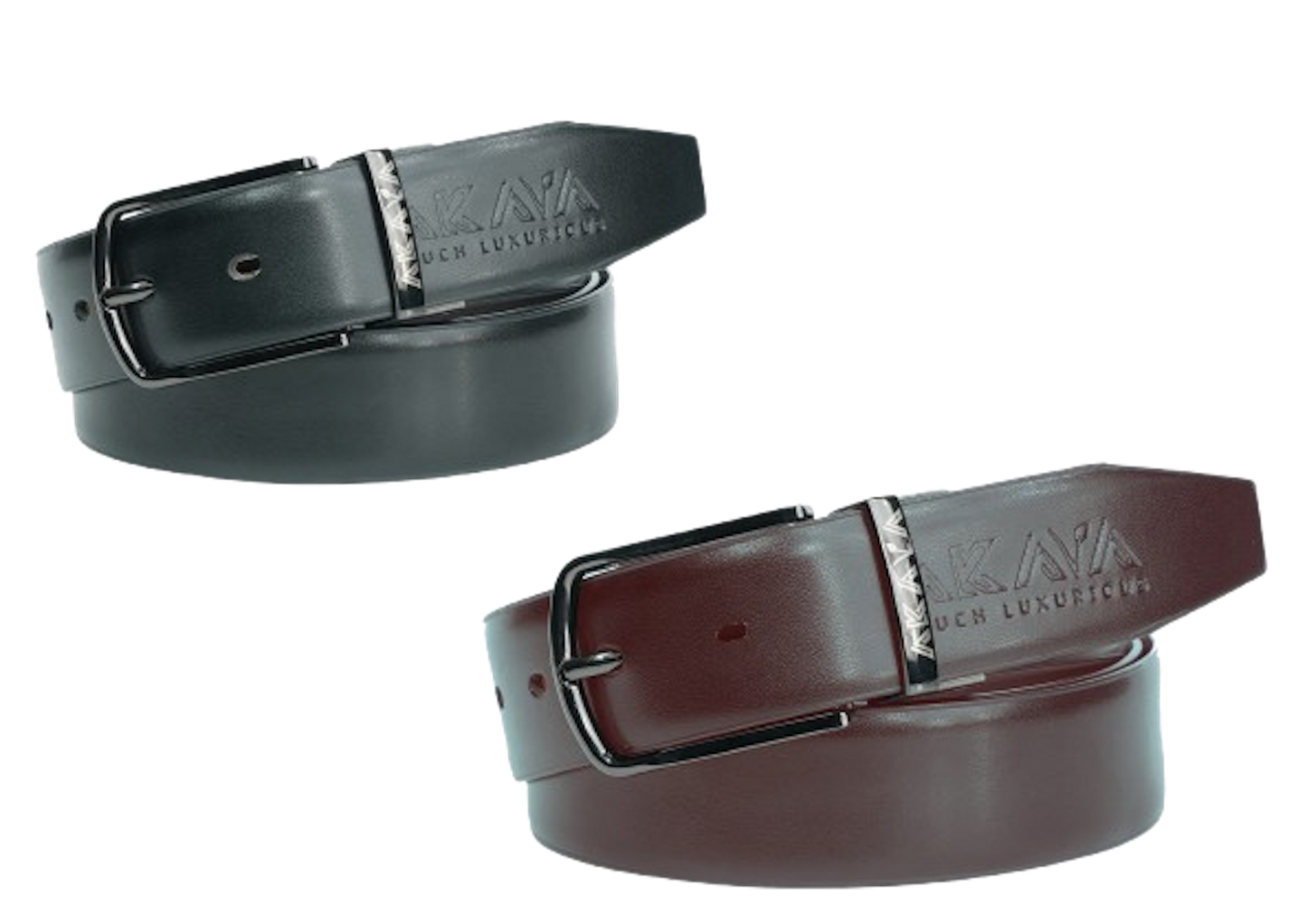 AKAVA Luxurious Vegan Leather Reversible Belt - SECCOS Black/Brown