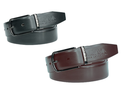 AKAVA Luxurious Vegan Leather Reversible Belt - SECCOS Black/Brown