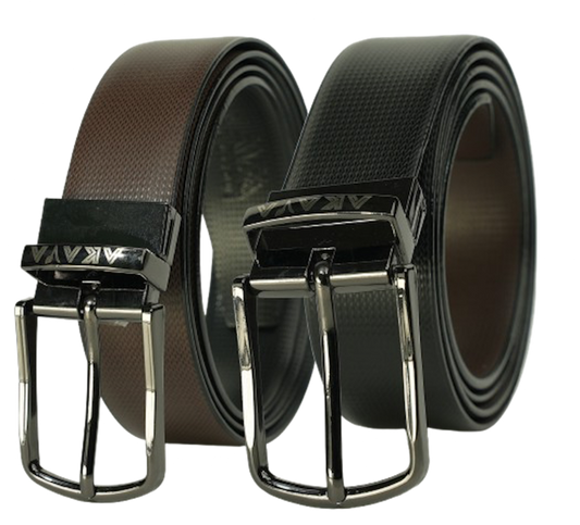 AKAVA Luxurious Vegan Leather Reversible Belt - RTS Black/Brown