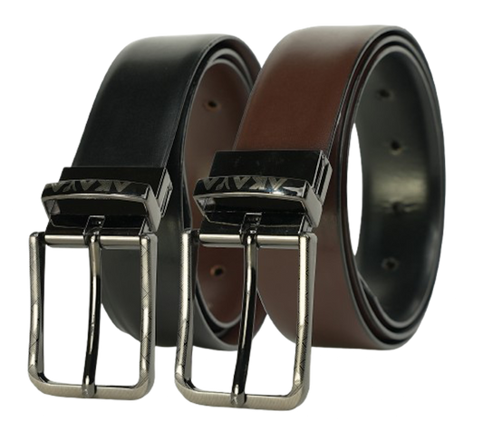 AKAVA Luxurious Vegan Leather Reversible Belt - SECCOD Black/Brown