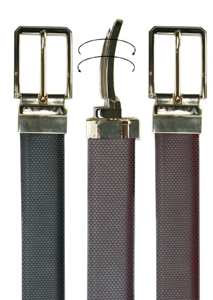 AKAVA Luxurious Vegan Leather Reversible Belt - Tryst Black/Brown