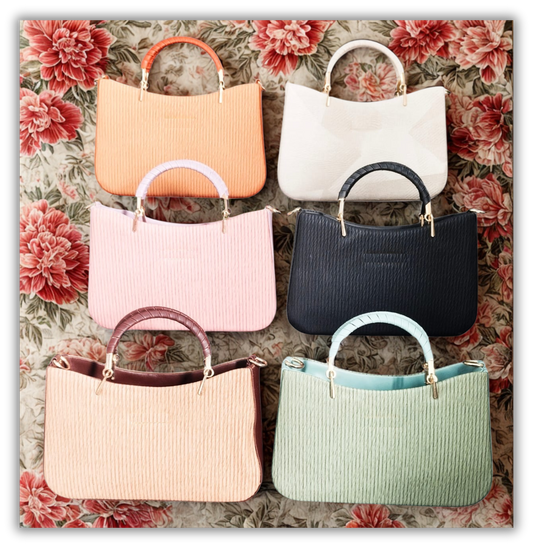 Costiva Elegant Textured Handbag – Premium PU Leather | Assorted Color| One Product