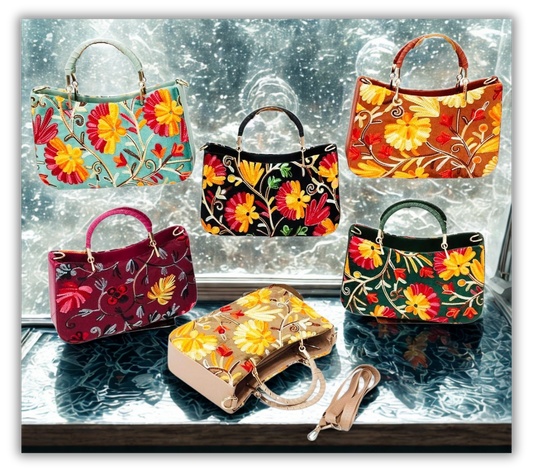 Costiva Floral Embroidered Handbag – Ethnic Chic Collection | Assorted Color | One Product